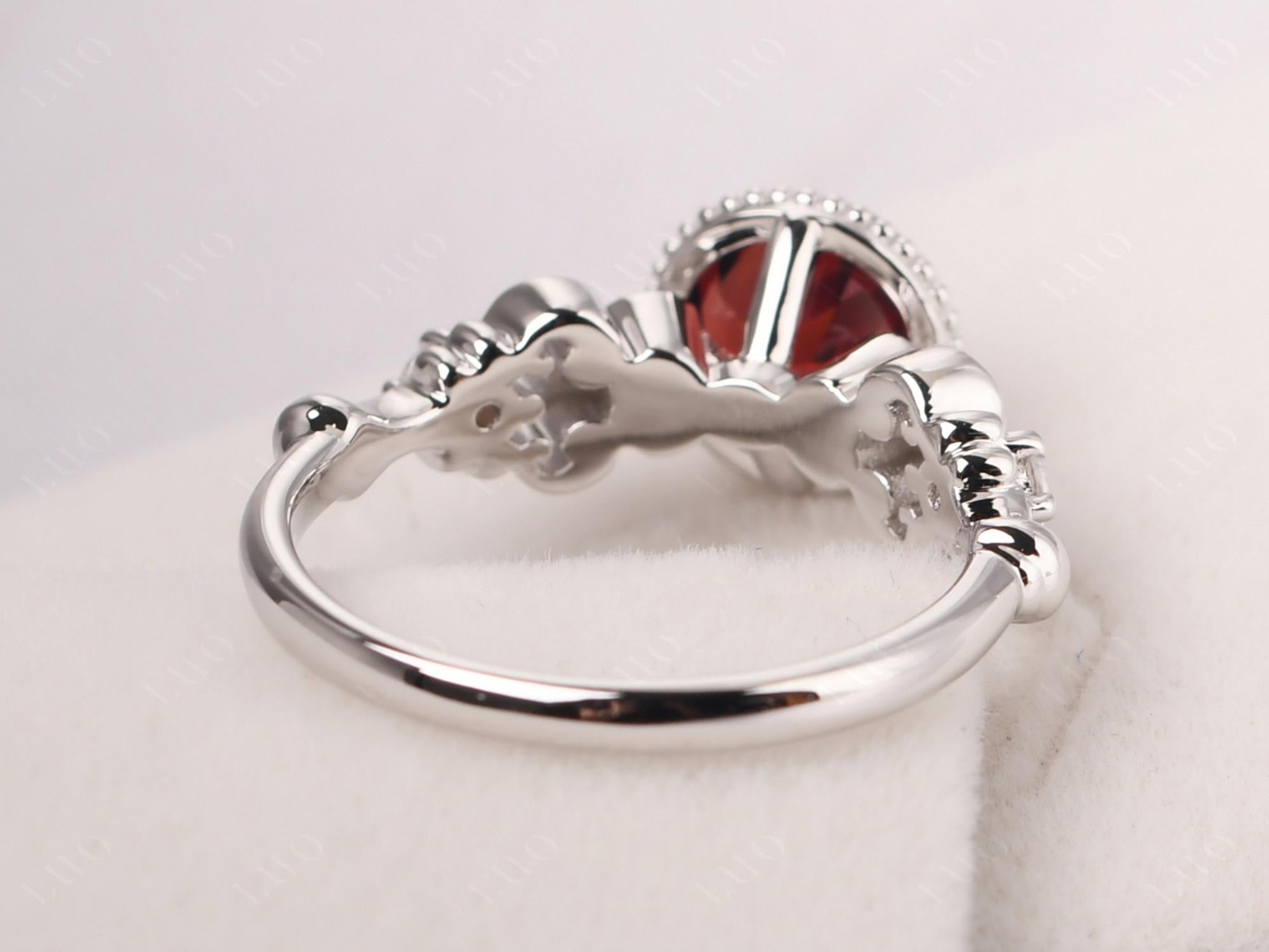 Art Deco Vintage Inspired Garnet Ring - LUO Jewelry