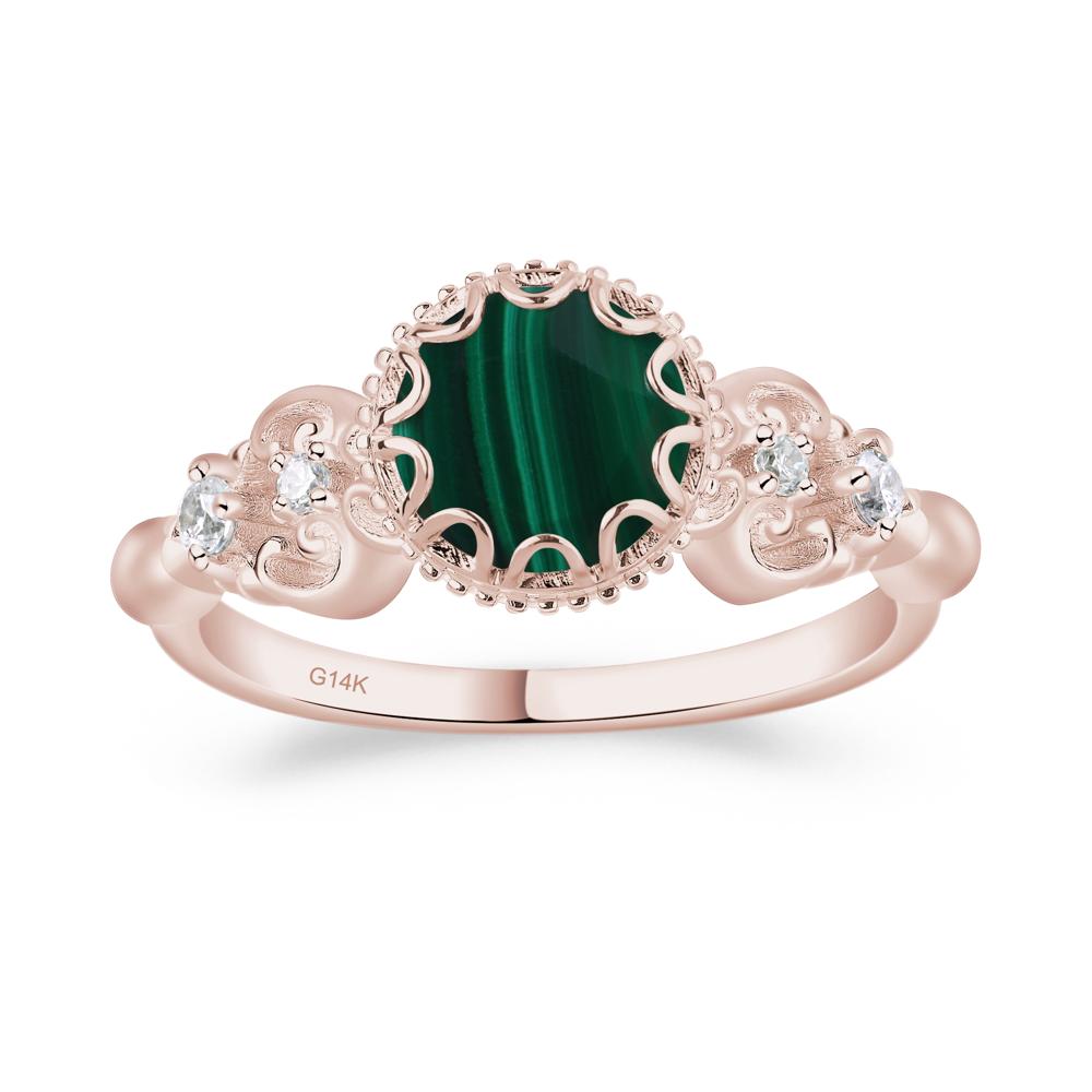 Art Deco Vintage Inspired Malachite Ring - LUO Jewelry #metal_14k rose gold