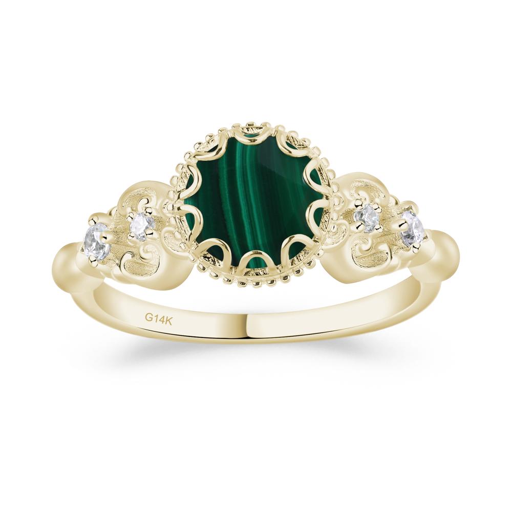 Art Deco Vintage Inspired Malachite Ring - LUO Jewelry #metal_14k yellow gold