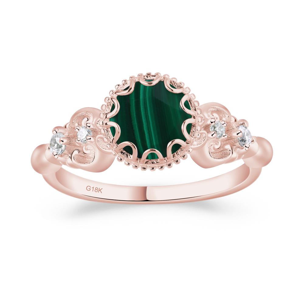 Art Deco Vintage Inspired Malachite Ring - LUO Jewelry #metal_18k rose gold