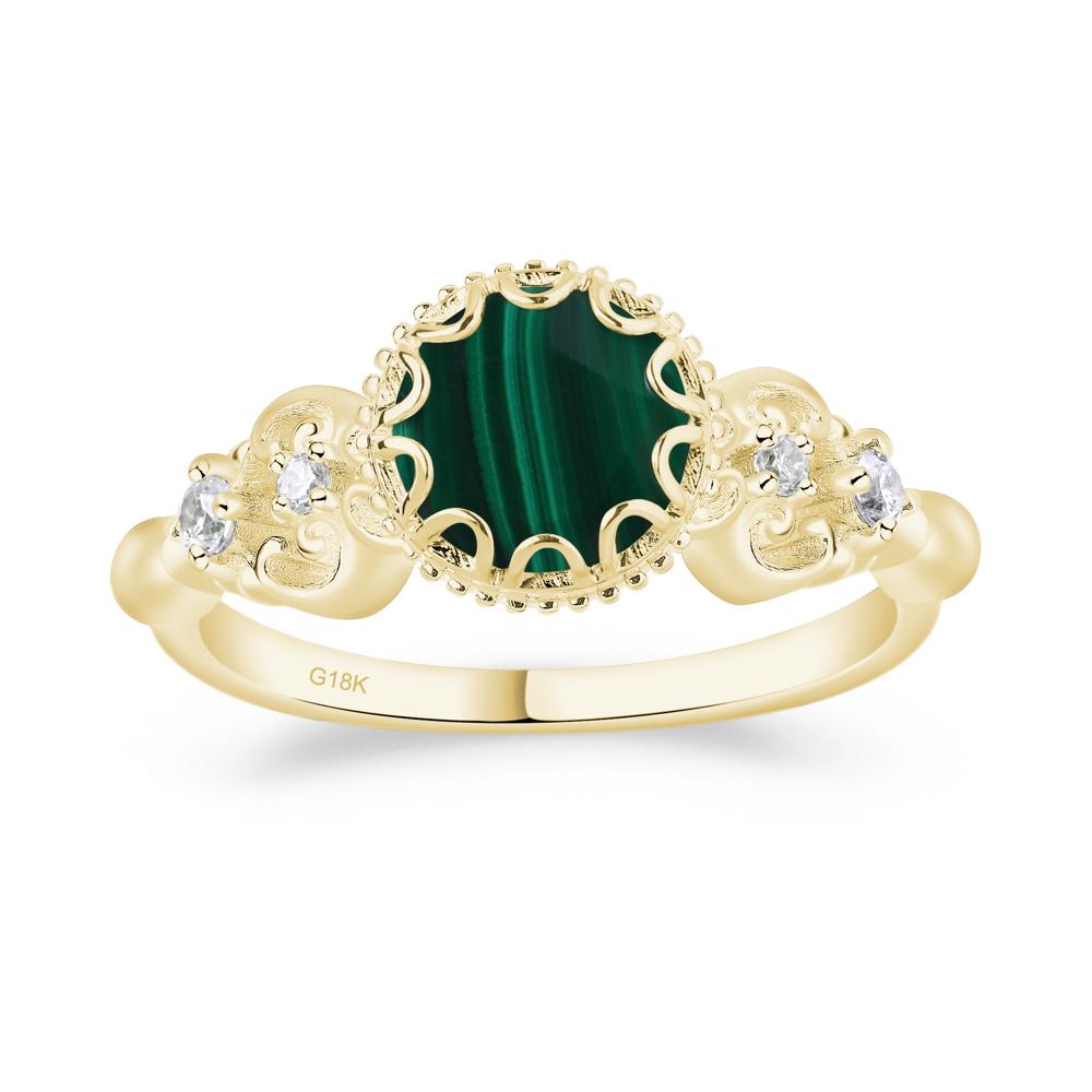 Art Deco Vintage Inspired Malachite Ring - LUO Jewelry #metal_18k yellow gold