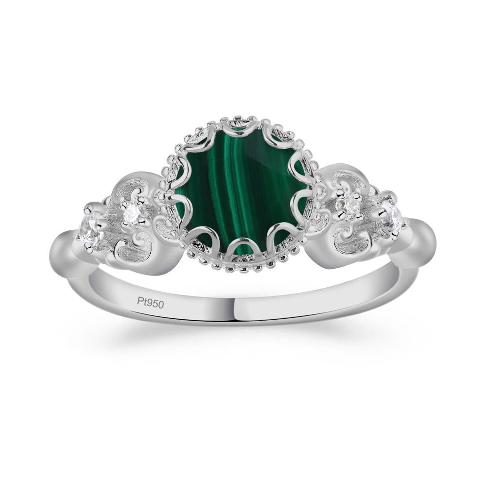 Art Deco Vintage Inspired Malachite Ring - LUO Jewelry #metal_platinum