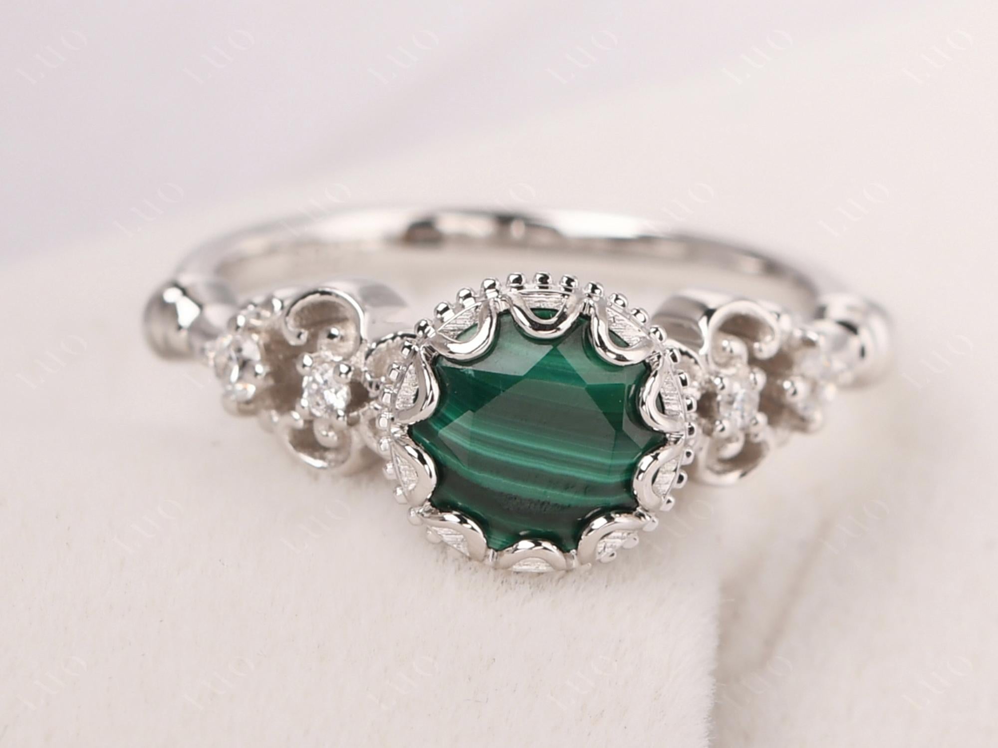 Art Deco Vintage Inspired Malachite Ring - LUO Jewelry