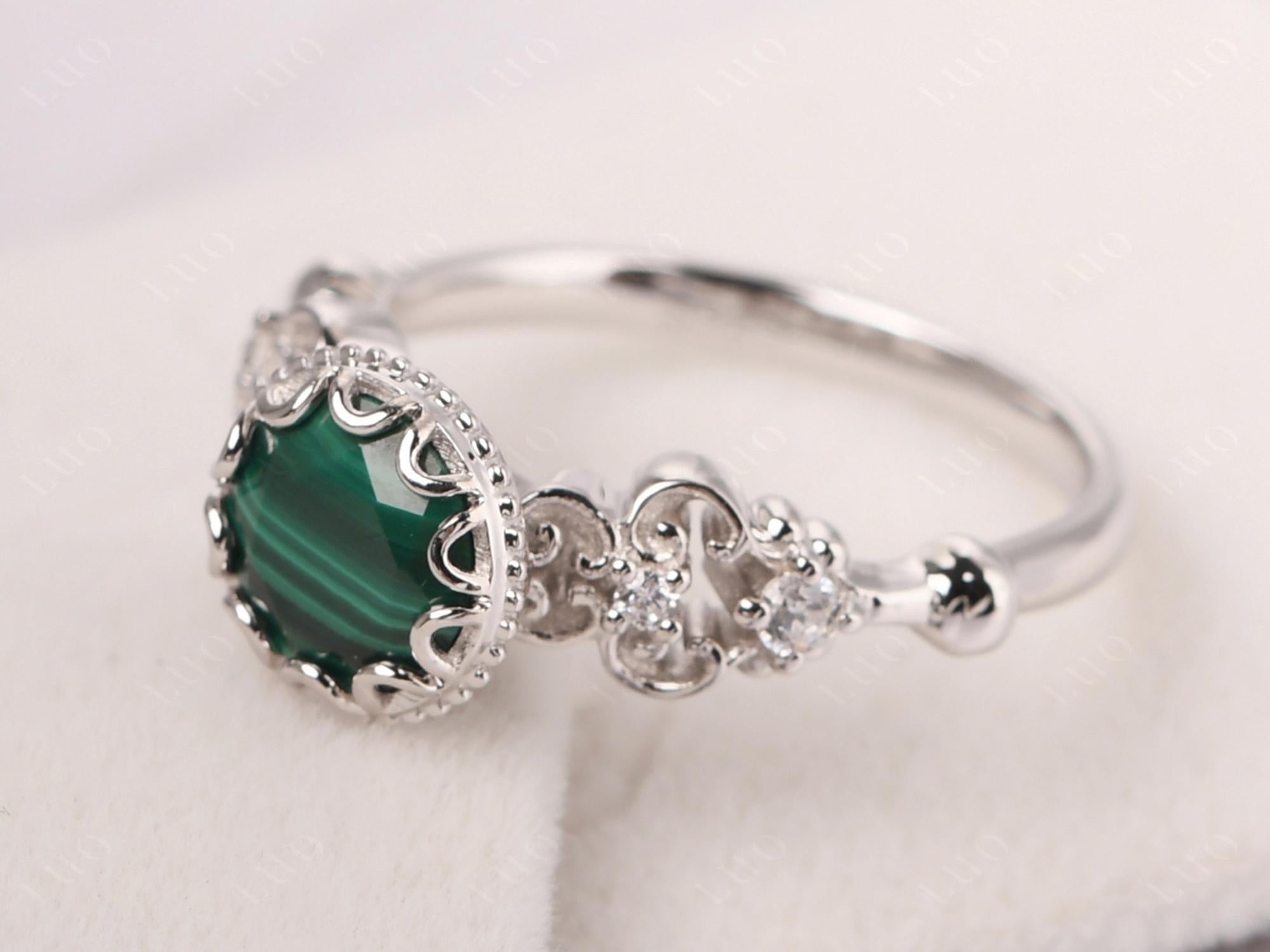 Art Deco Vintage Inspired Malachite Ring - LUO Jewelry