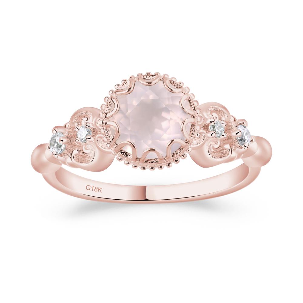 Art Deco Vintage Inspired Rose Quartz Ring - LUO Jewelry #metal_18k rose gold