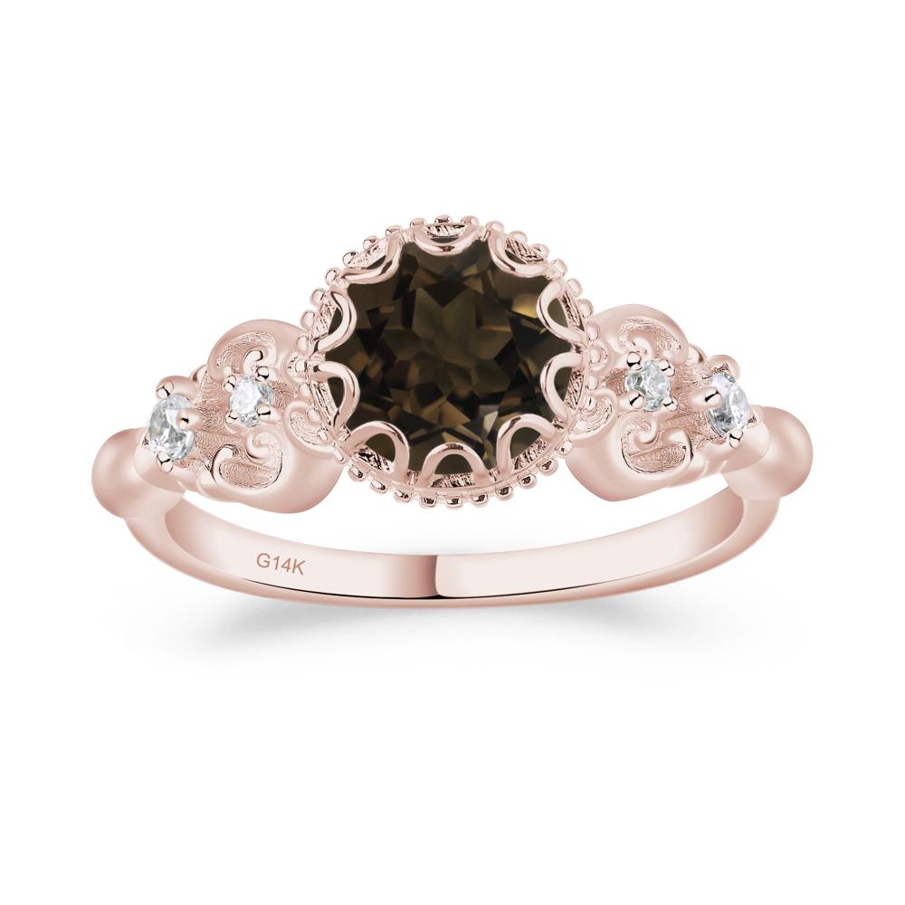 Art Deco Vintage Inspired Smoky Quartz Ring - LUO Jewelry #metal_14k rose gold