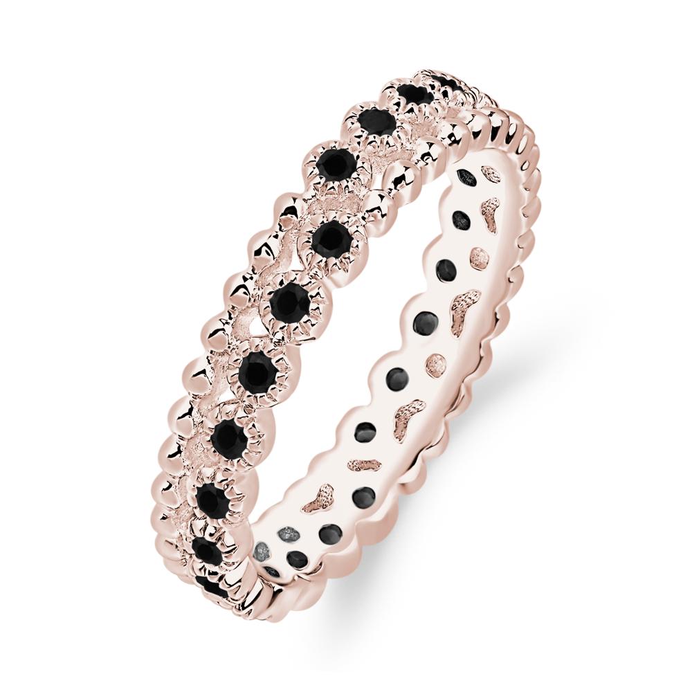 Vintage Inspired Black Spinel Eternity Ring - LUO Jewelry #metal_14k rose gold
