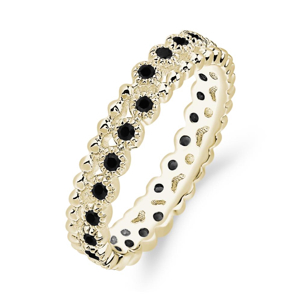 Vintage Inspired Black Spinel Eternity Ring - LUO Jewelry #metal_14k yellow gold