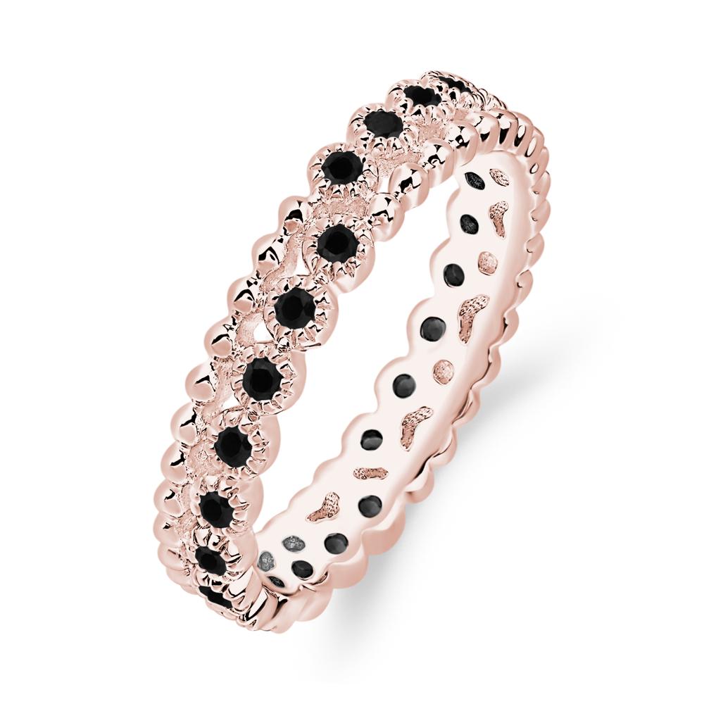 Vintage Inspired Black Spinel Eternity Ring - LUO Jewelry #metal_18k rose gold