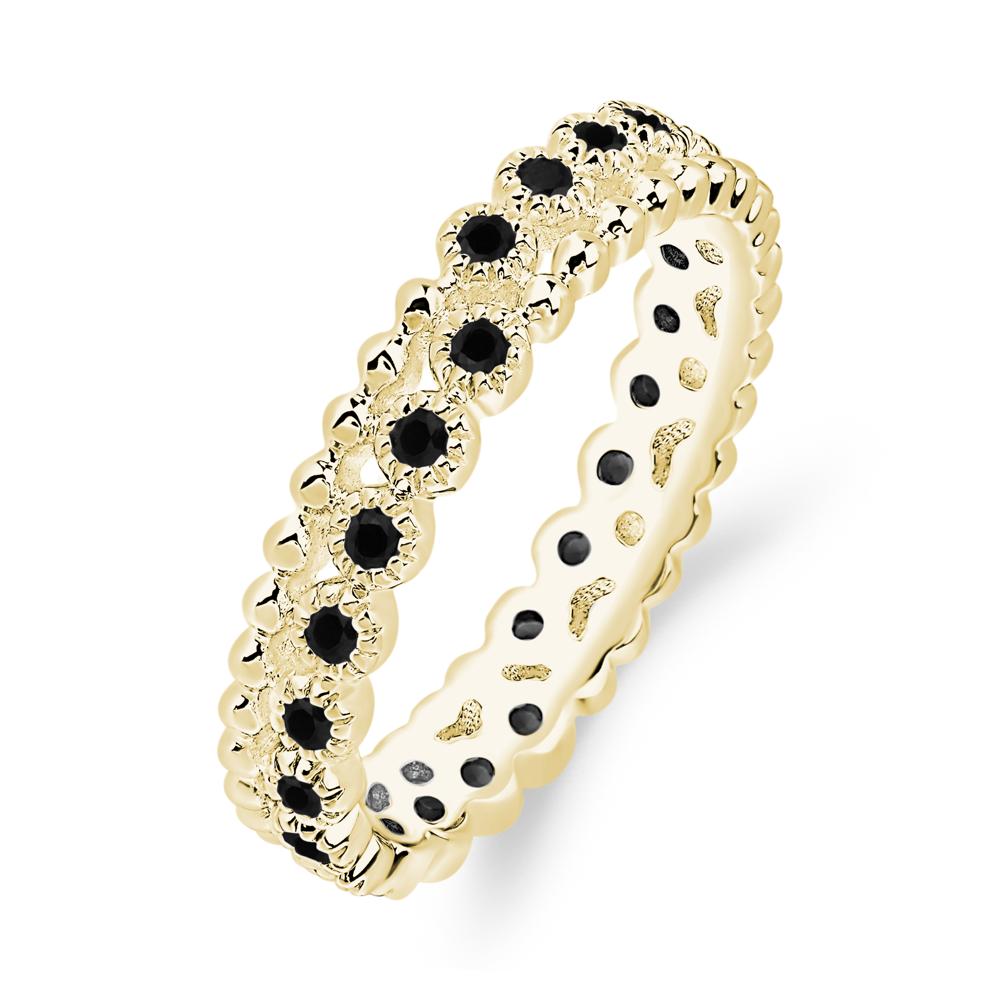 Vintage Inspired Black Spinel Eternity Ring - LUO Jewelry #metal_18k yellow gold