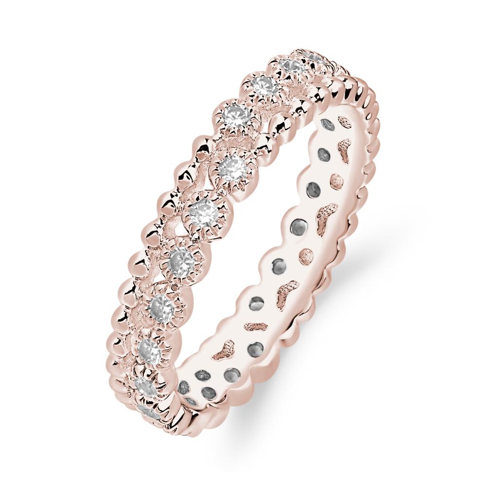 Vintage Inspired Cubic Zirconia Eternity Ring - LUO Jewelry #metal_14k rose gold