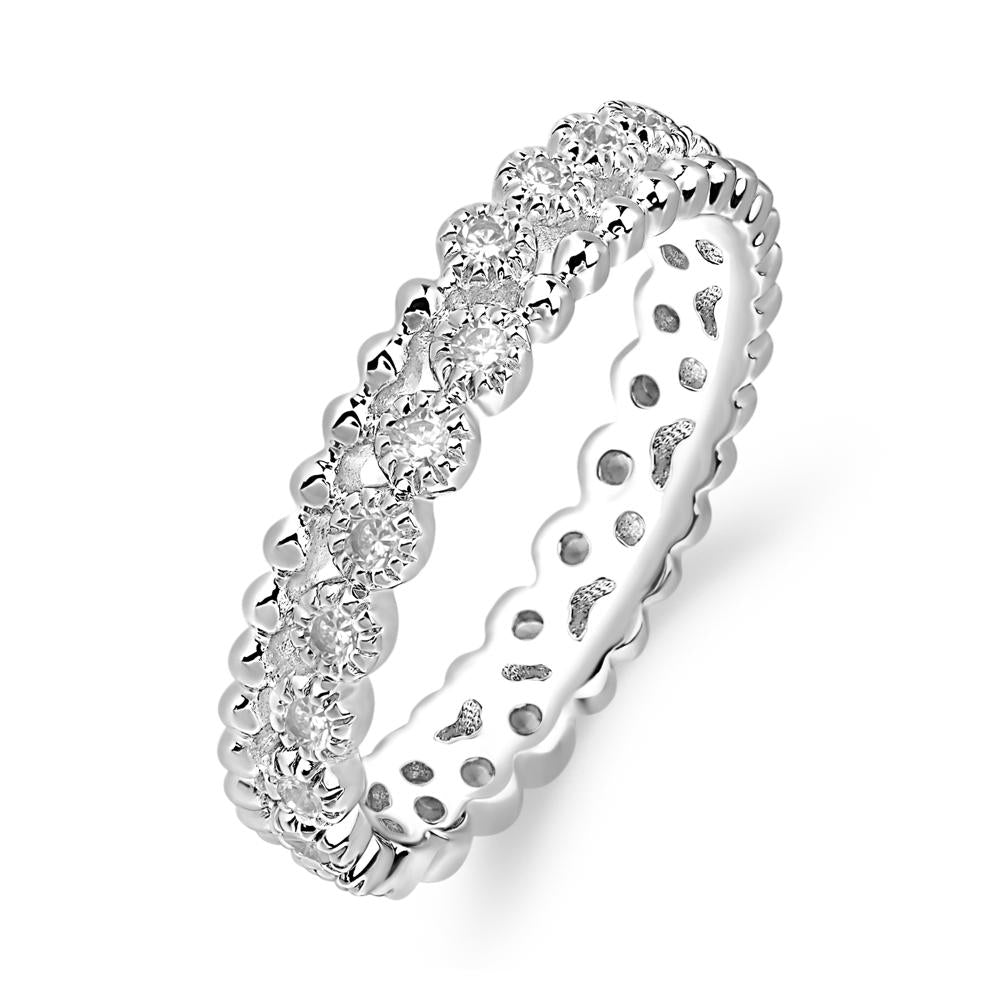 Vintage Inspired Cubic Zirconia Eternity Ring - LUO Jewelry #metal_14k white gold