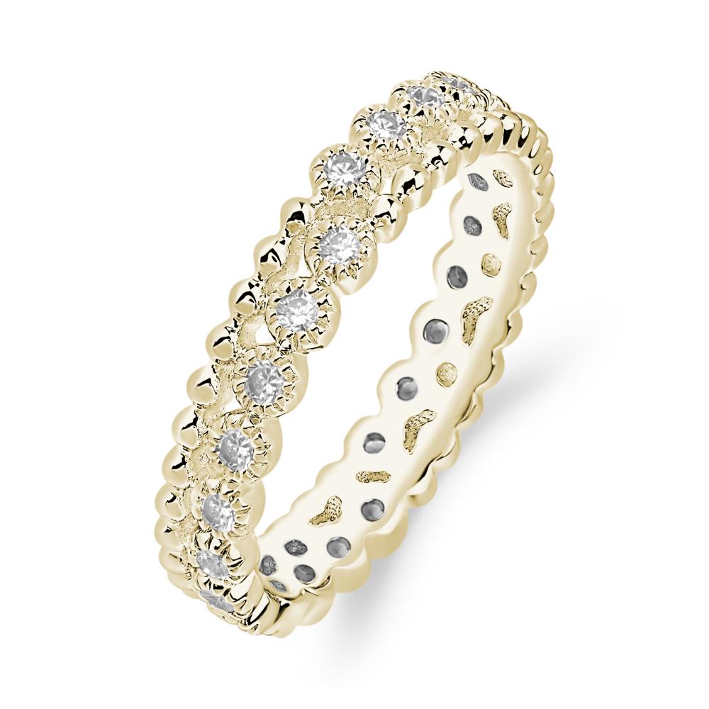 Vintage Inspired Cubic Zirconia Eternity Ring - LUO Jewelry #metal_14k yellow gold
