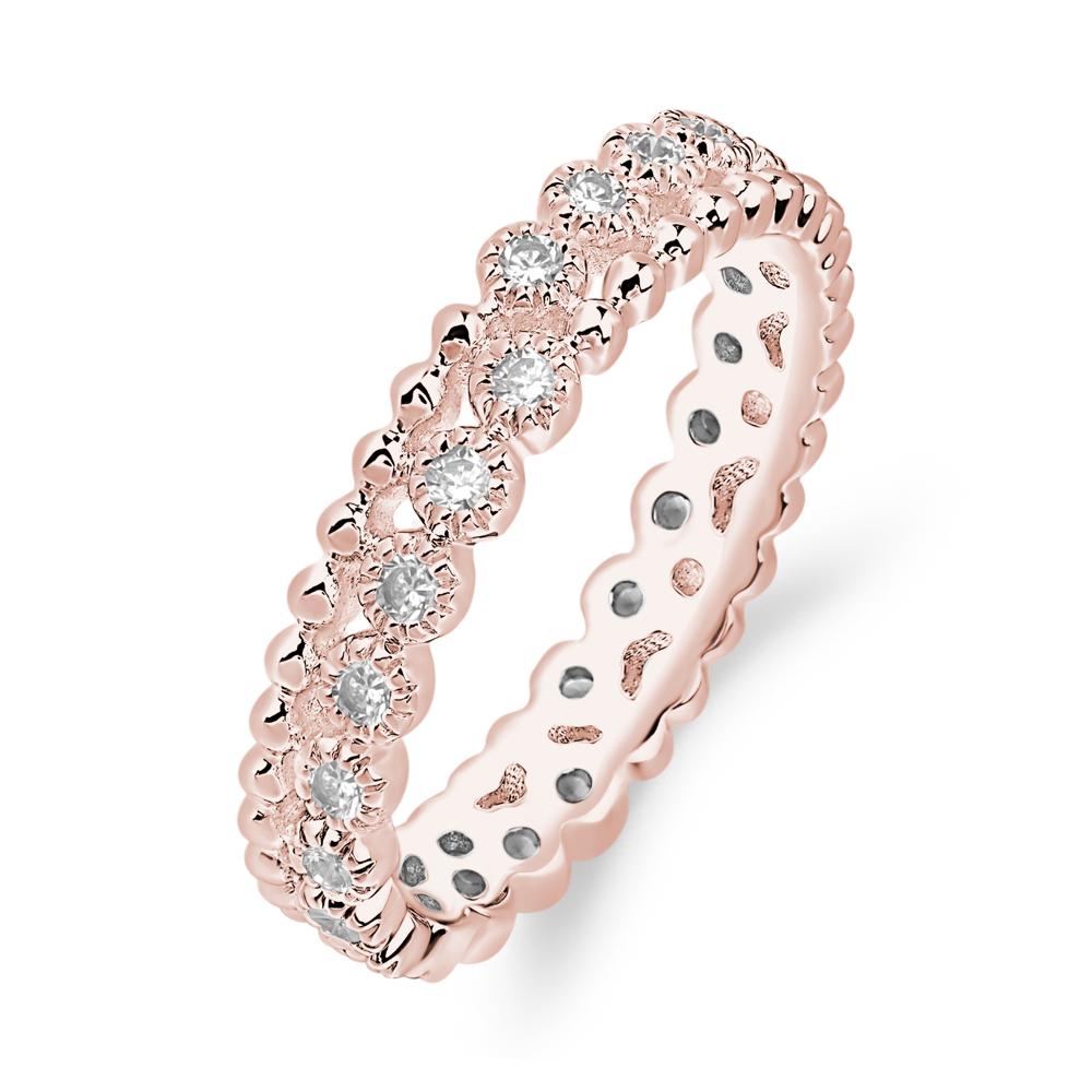 Vintage Inspired Cubic Zirconia Eternity Ring - LUO Jewelry #metal_18k rose gold