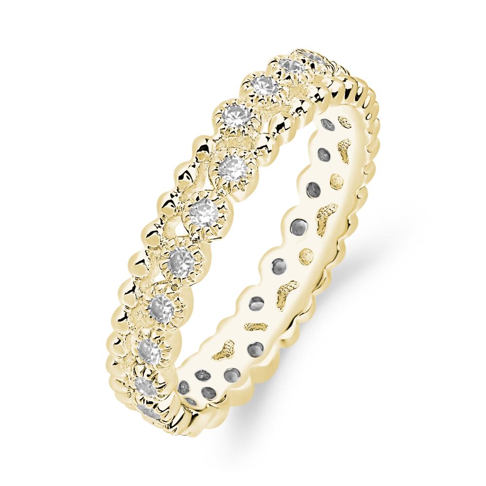 Vintage Inspired Cubic Zirconia Eternity Ring - LUO Jewelry #metal_18k yellow gold