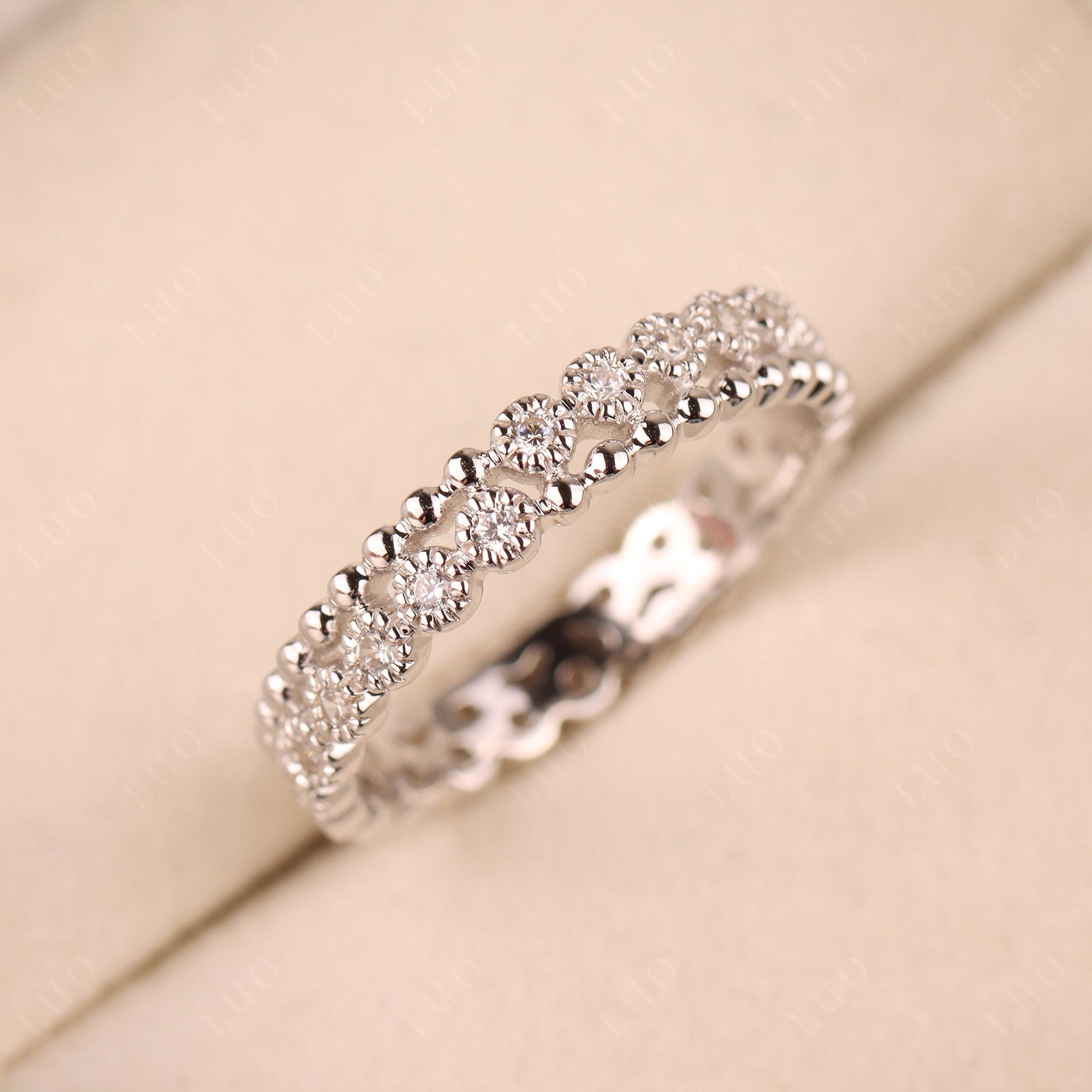 Vintage Inspired Cubic Zirconia Eternity Ring - LUO Jewelry