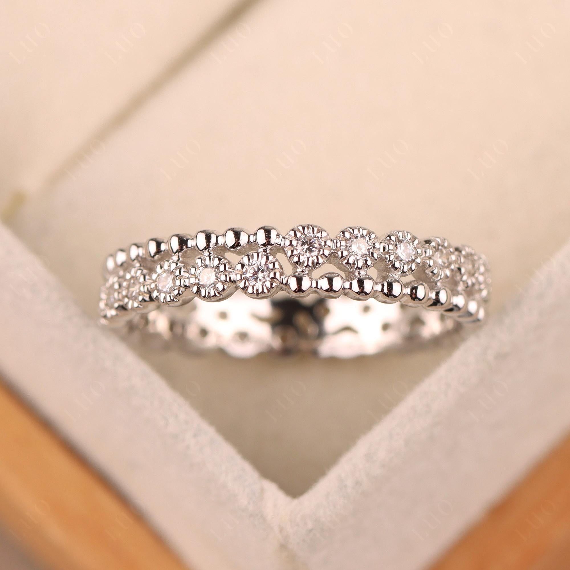 Vintage Inspired Cubic Zirconia Eternity Ring - LUO Jewelry