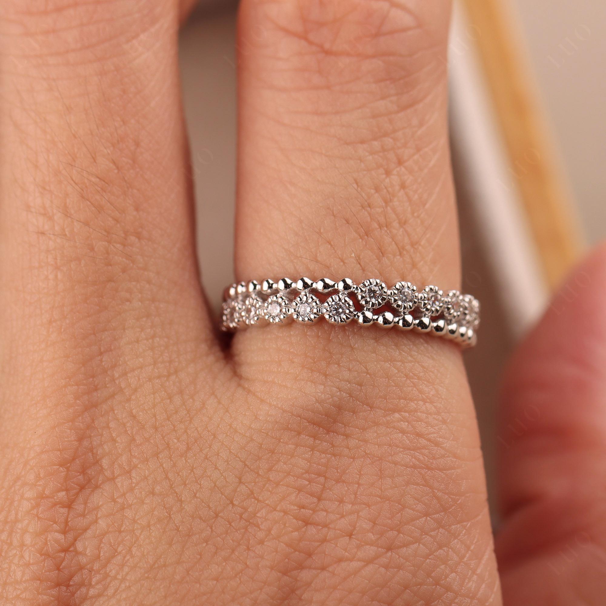 Vintage Inspired Cubic Zirconia Eternity Ring - LUO Jewelry