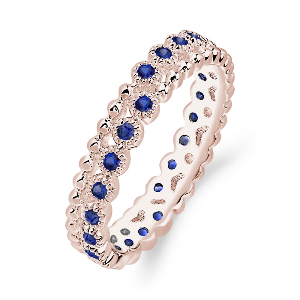 Vintage Inspired Sapphire Eternity Ring - LUO Jewelry #metal_14k rose gold