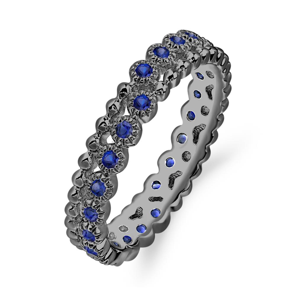 Vintage Inspired Sapphire Eternity Ring - LUO Jewelry #metal_black finish sterling silver