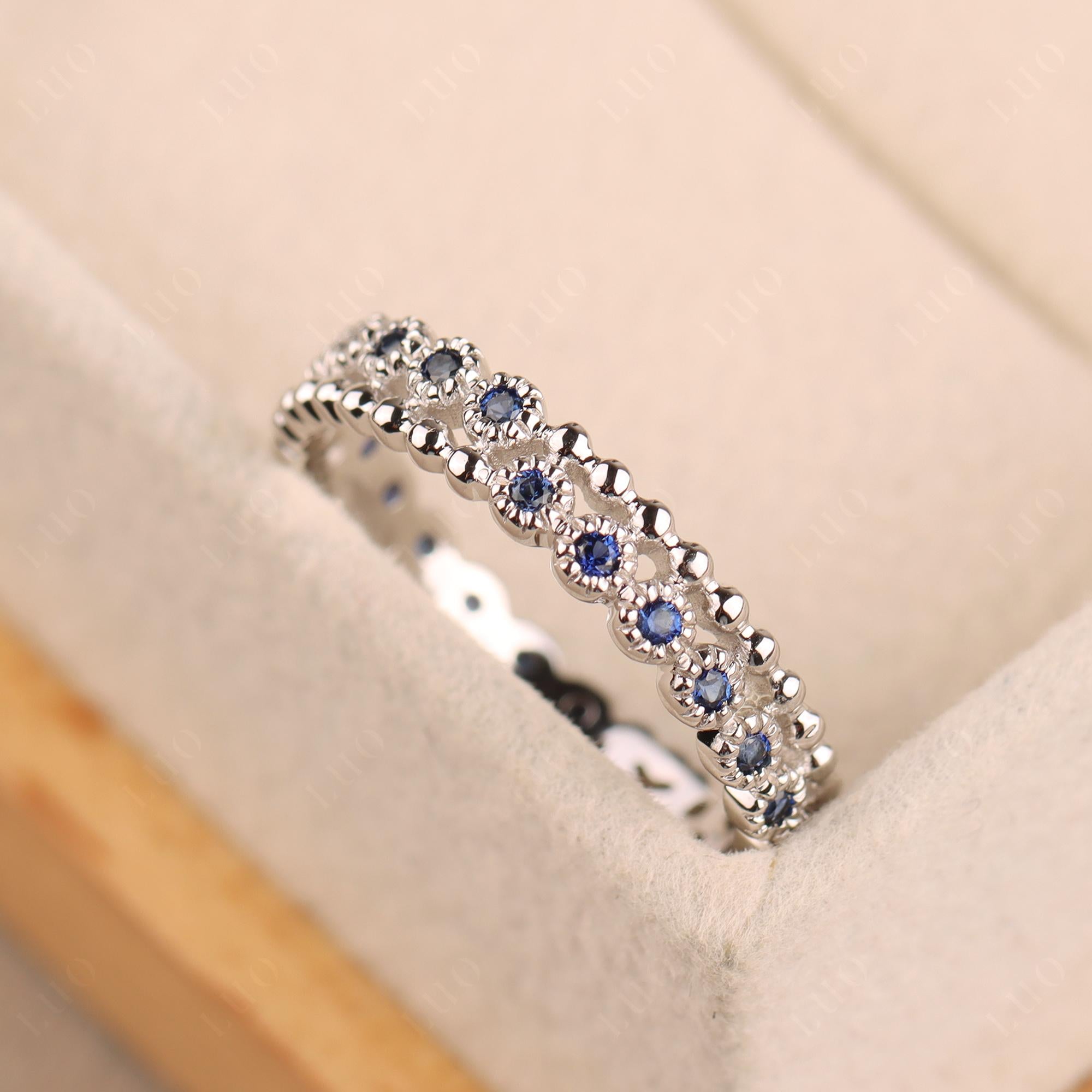 Vintage Inspired Sapphire Eternity Ring - LUO Jewelry