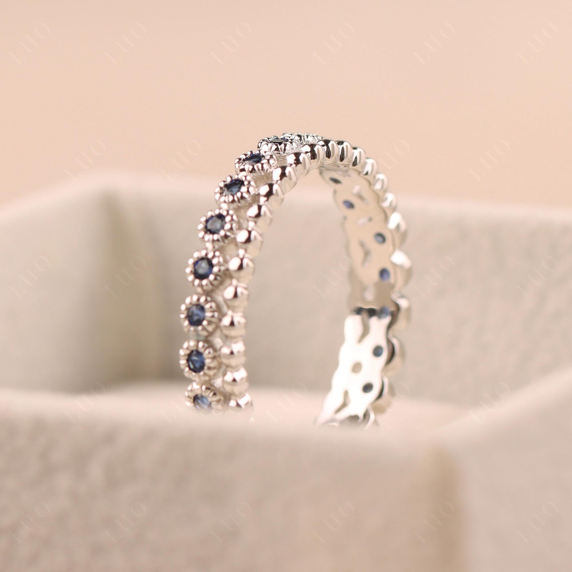Vintage Inspired Sapphire Eternity Ring - LUO Jewelry