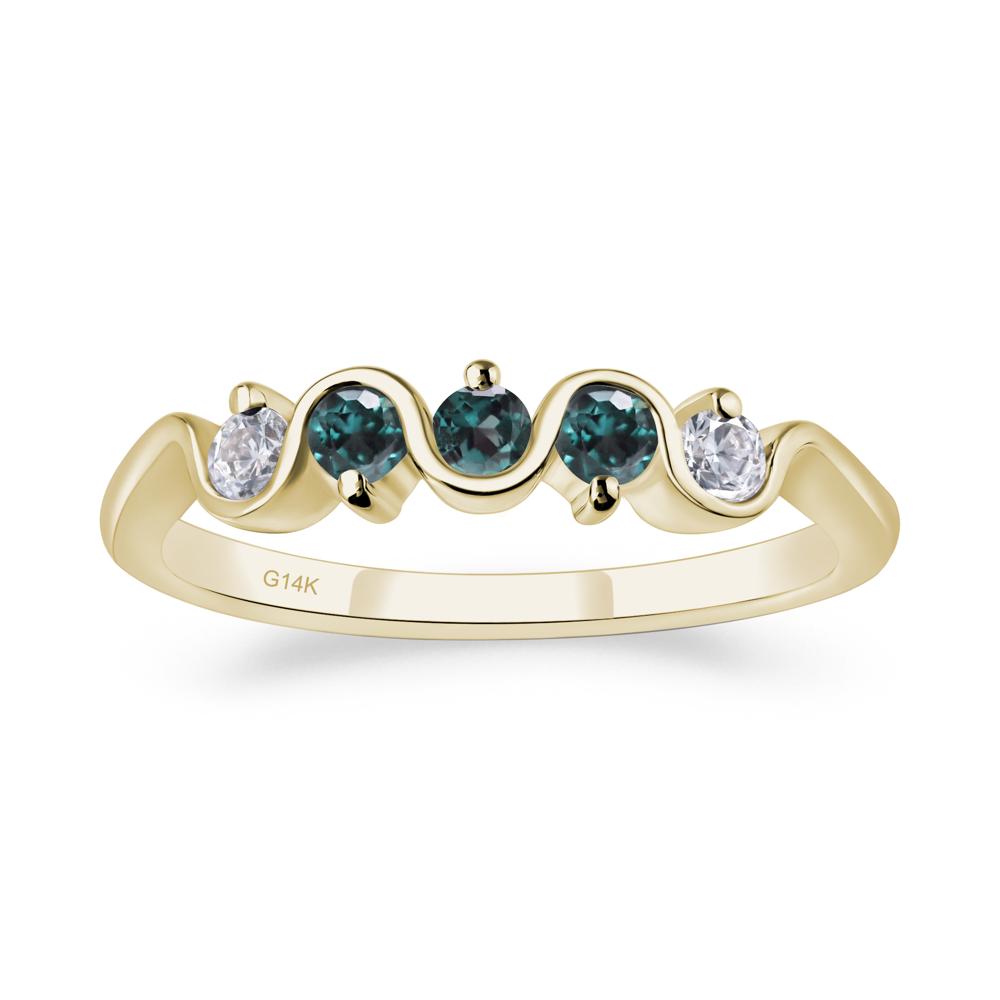 Lab Alexandrite Band Ring - LUO Jewelry #metal_14k yellow gold