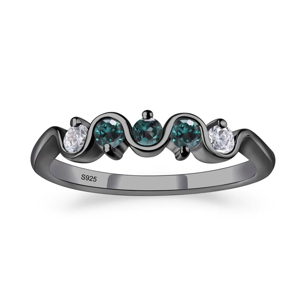 Lab Alexandrite Band Ring - LUO Jewelry #metal_black finish sterling silver