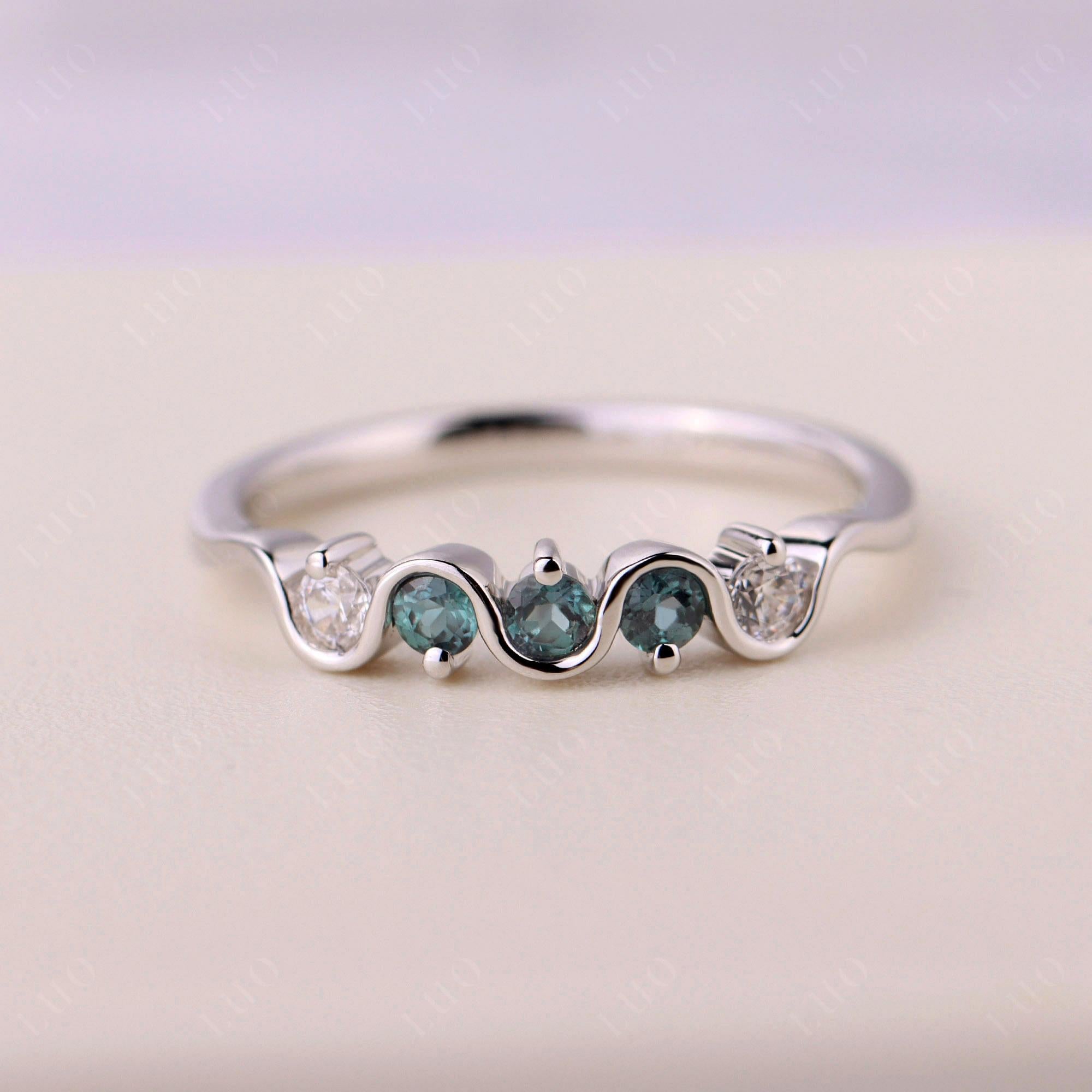 Lab Alexandrite Band Ring - LUO Jewelry