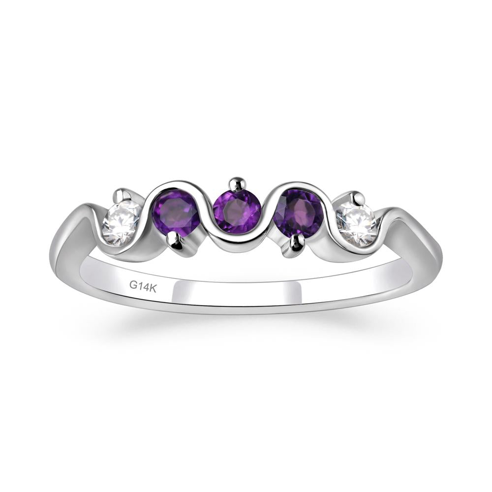 Amethyst Band Ring - LUO Jewelry #metal_14k white gold