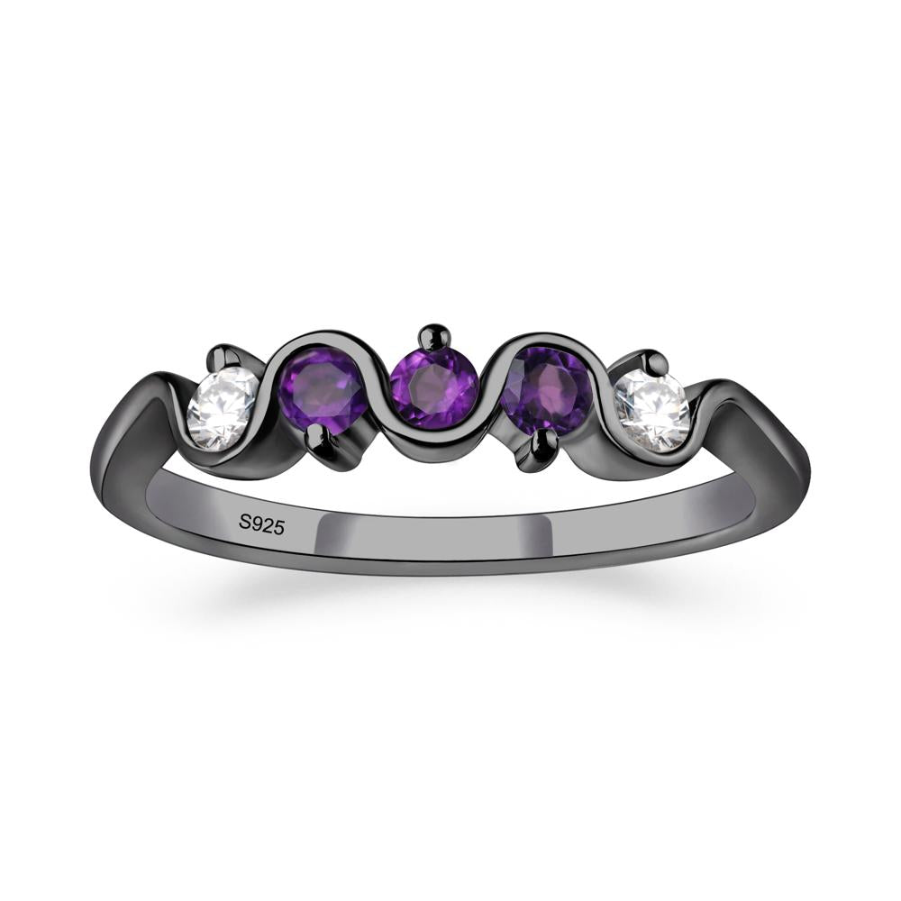 Amethyst Band Ring - LUO Jewelry #metal_black finish sterling silver