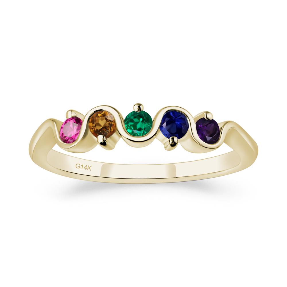 Amethyst and Citrine and Emerald and Ruby and Sapphire Band Ring - LUO Jewelry #metal_14k yellow gold