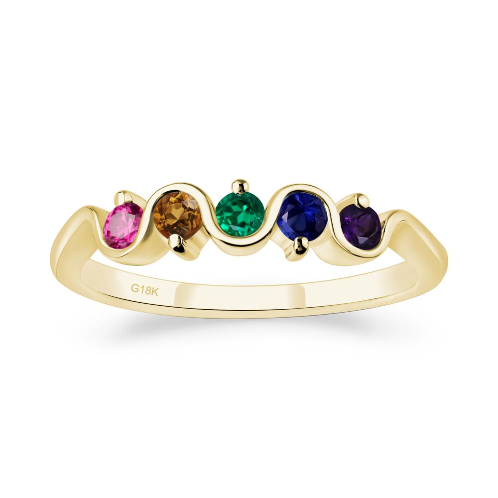 Amethyst and Citrine and Emerald and Ruby and Sapphire Band Ring - LUO Jewelry #metal_18k yellow gold