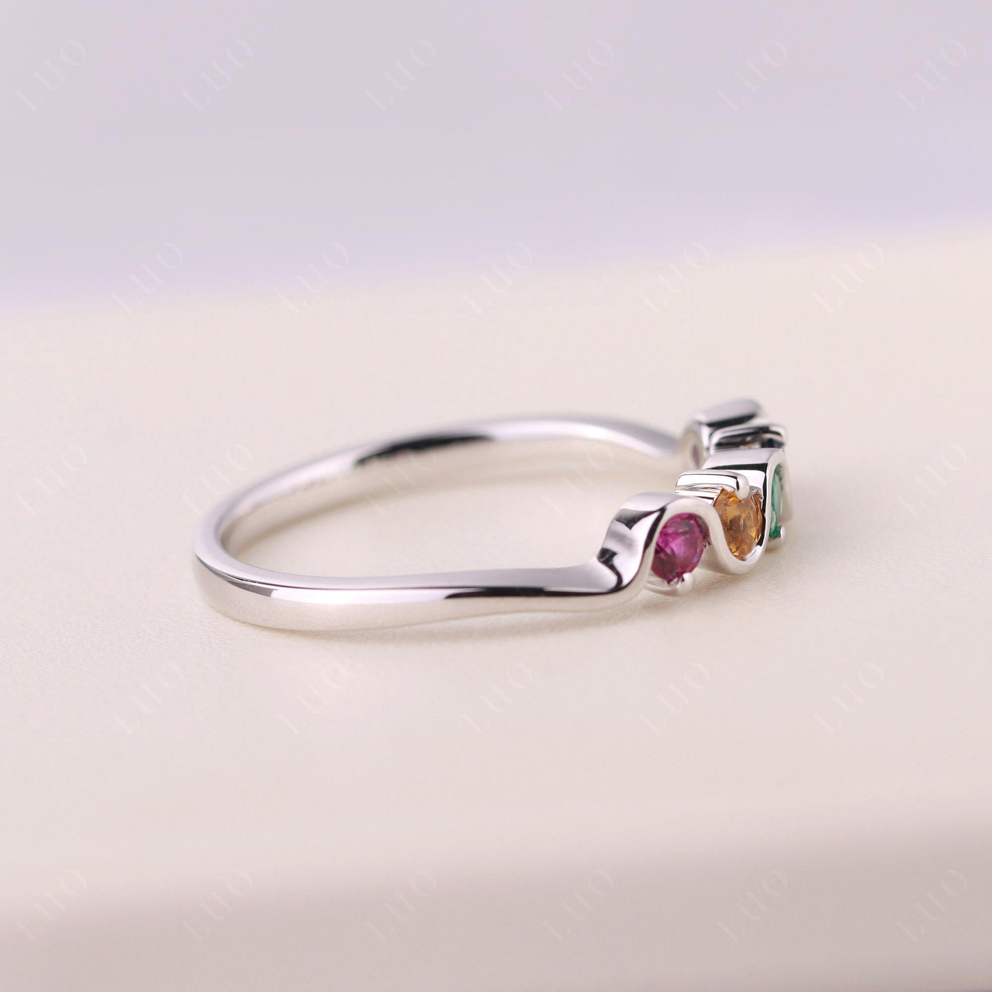 Amethyst and Citrine and Emerald and Ruby and Sapphire Band Ring - LUO Jewelry