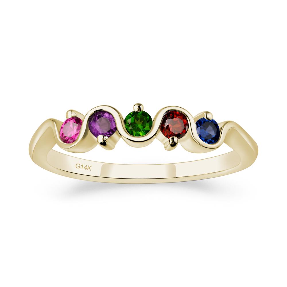 Amethyst and Diopside and Garnet and Ruby and Sapphire Band Ring - LUO Jewelry #metal_14k yellow gold