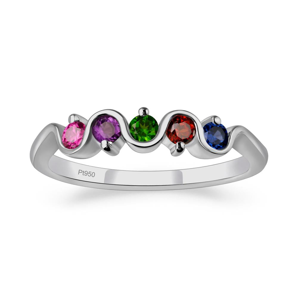 Amethyst and Diopside and Garnet and Ruby and Sapphire Band Ring - LUO Jewelry #metal_platinum
