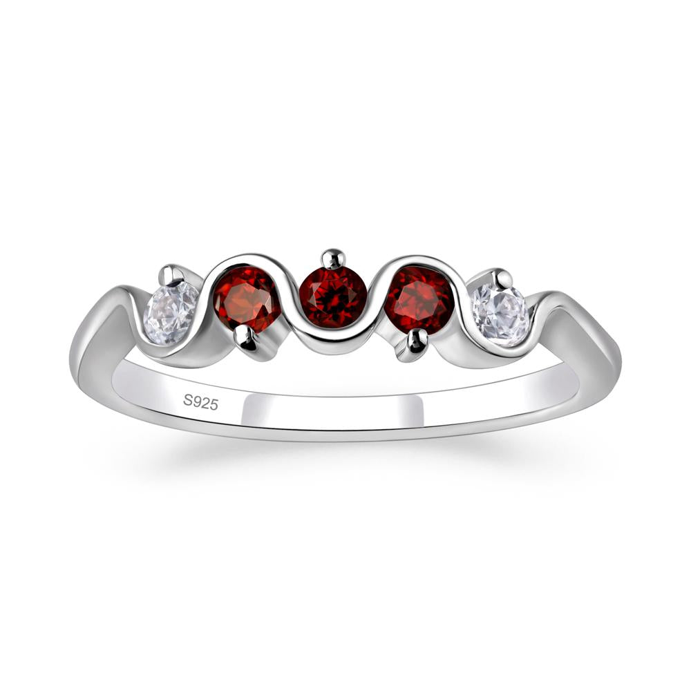 Garnet Band Ring - LUO Jewelry #metal_sterling silver