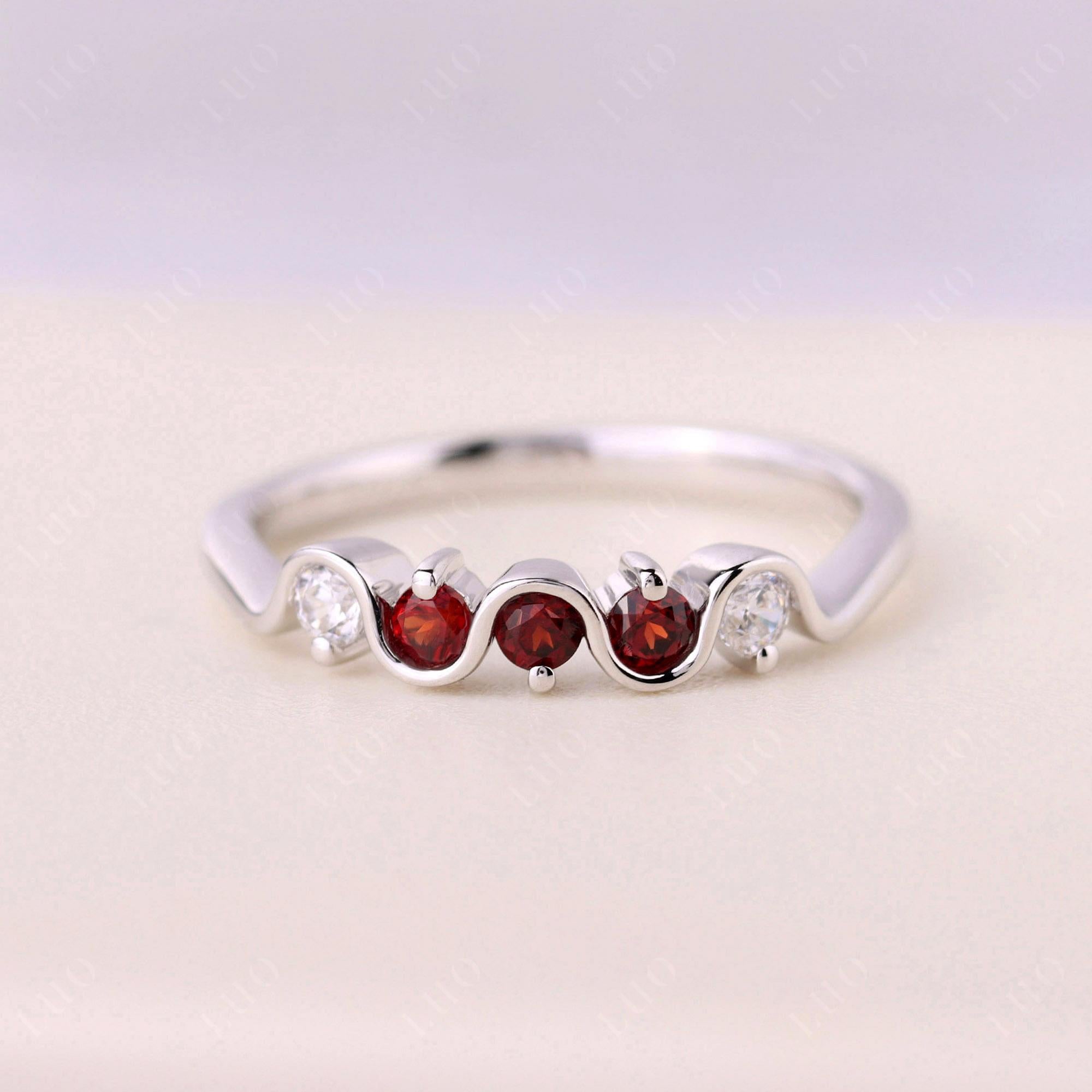 Garnet Band Ring - LUO Jewelry