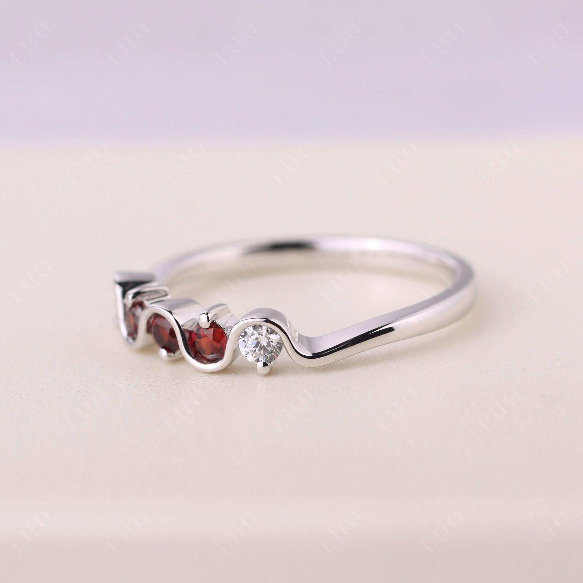 Garnet Band Ring - LUO Jewelry