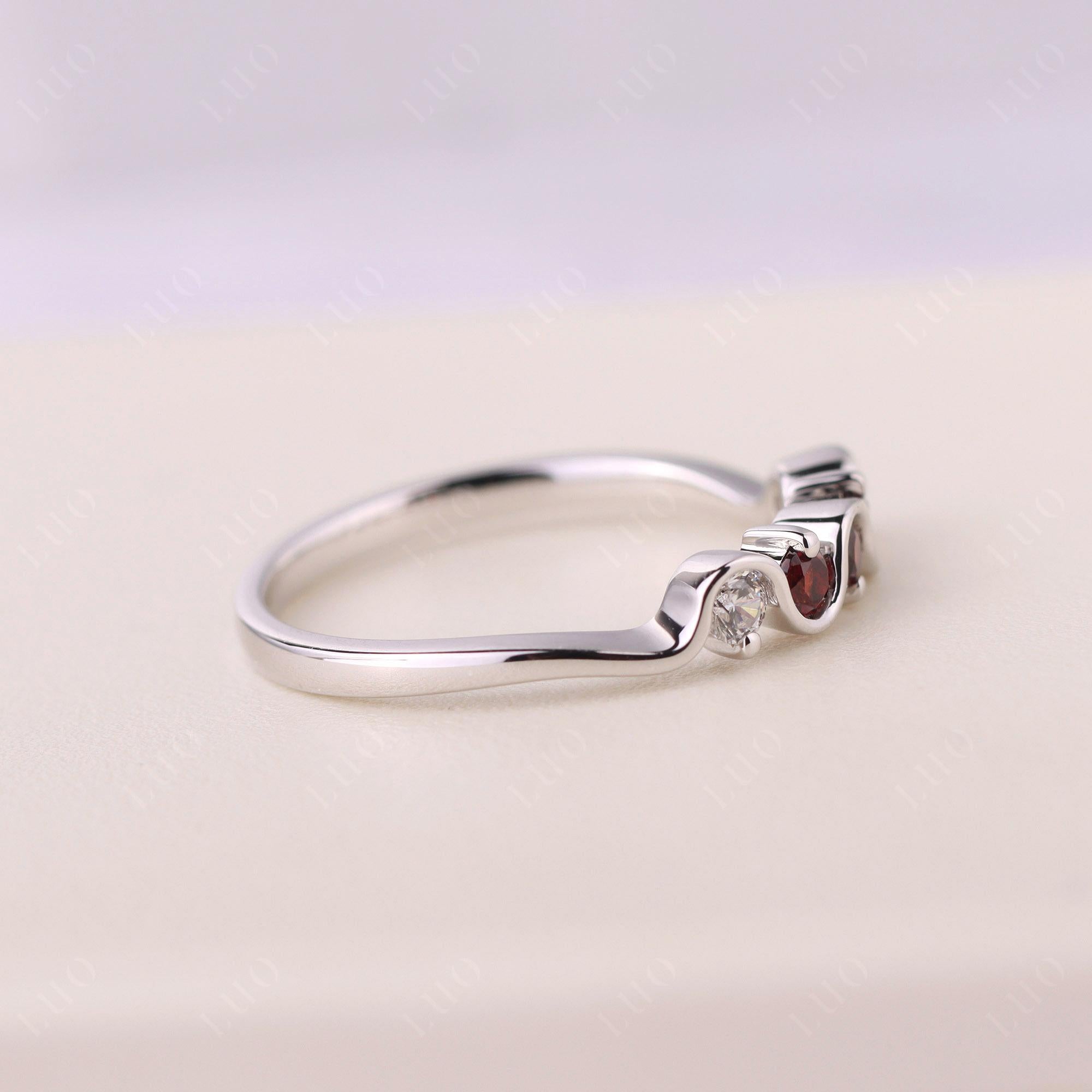 Garnet Band Ring - LUO Jewelry