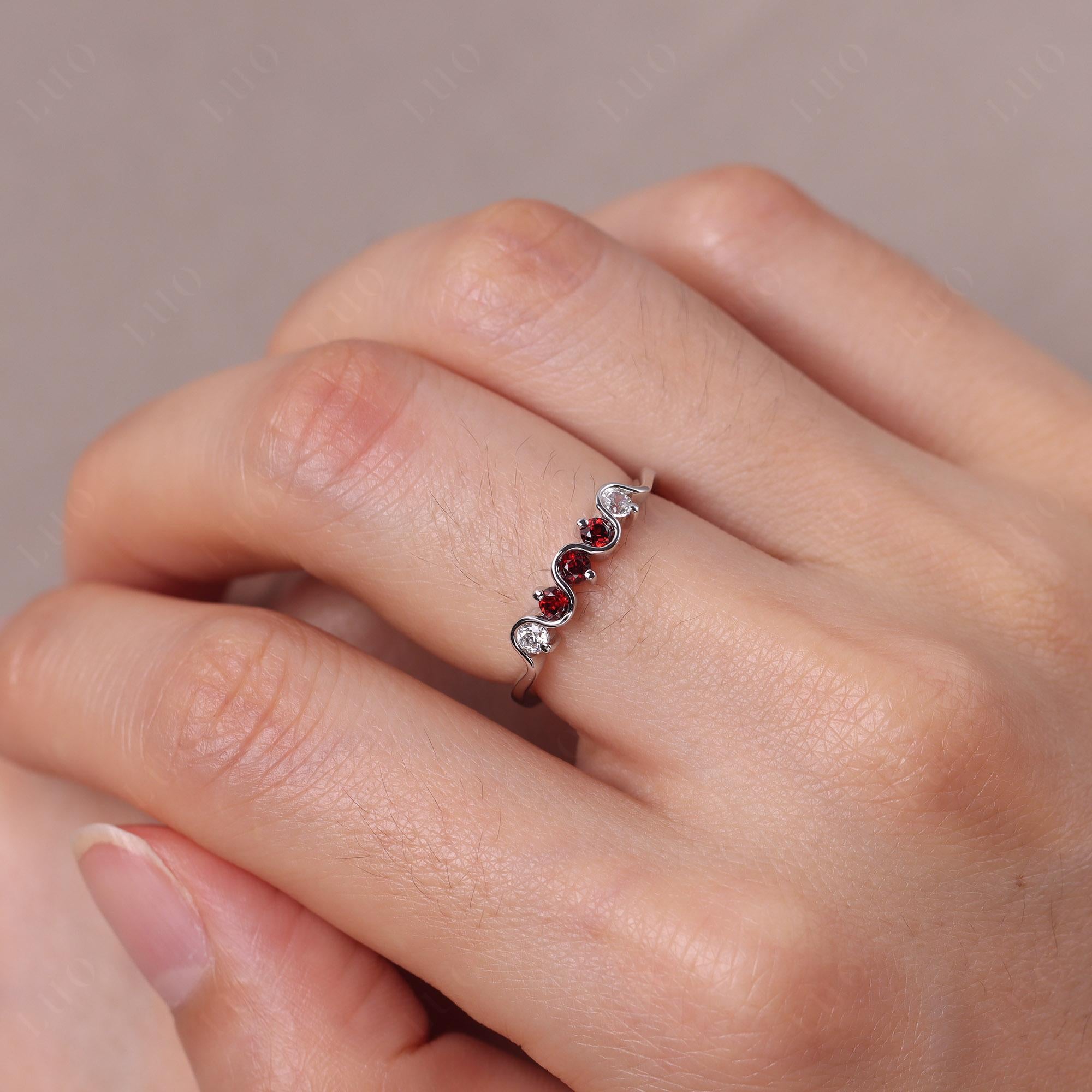 Garnet Band Ring - LUO Jewelry