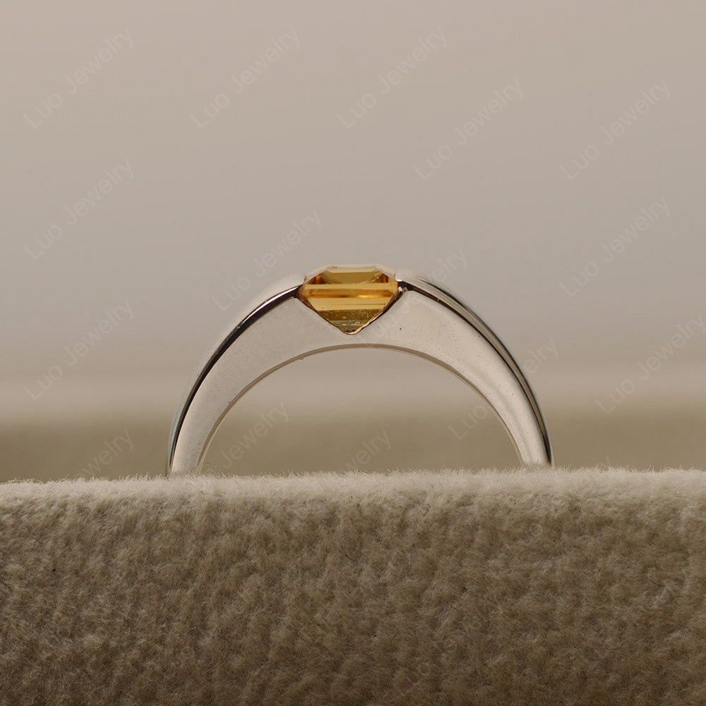 Gender Neutral Citrine Solitaire Ring - LUO Jewelry