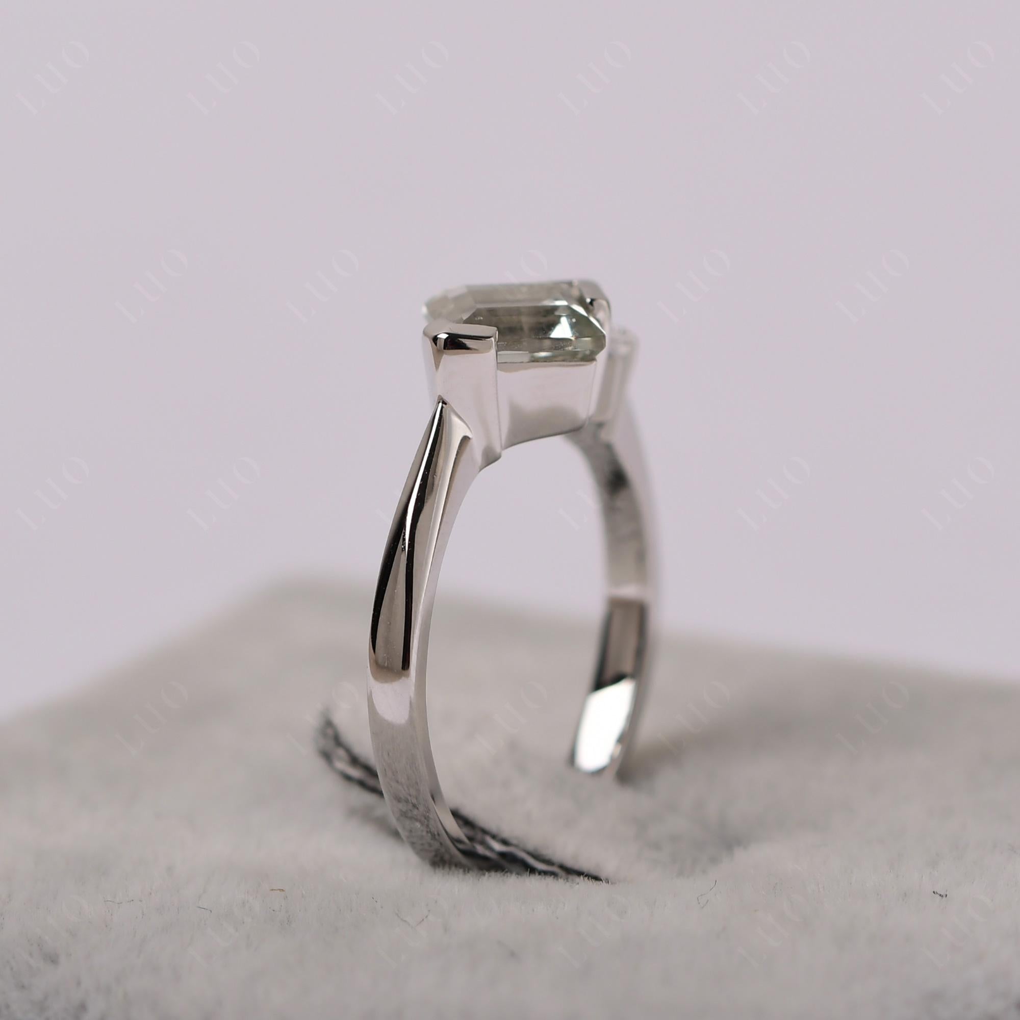 Kite Set 2 Stone Square Cut Green Amethyst Ring - LUO Jewelry