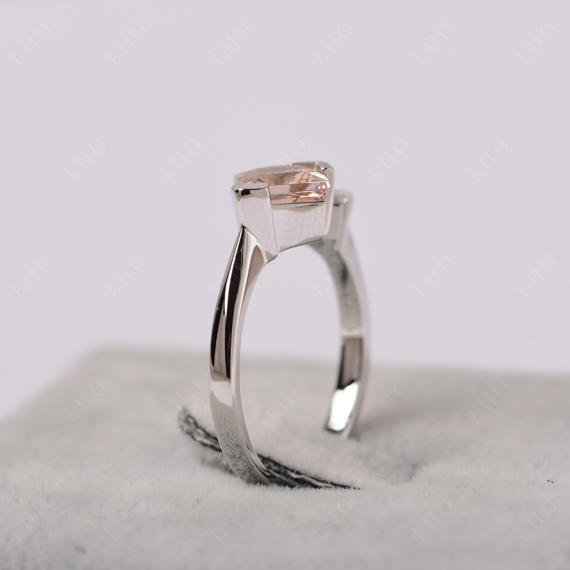 Kite Set 2 Stone Princess Cut Morganite Ring - LUO Jewelry
