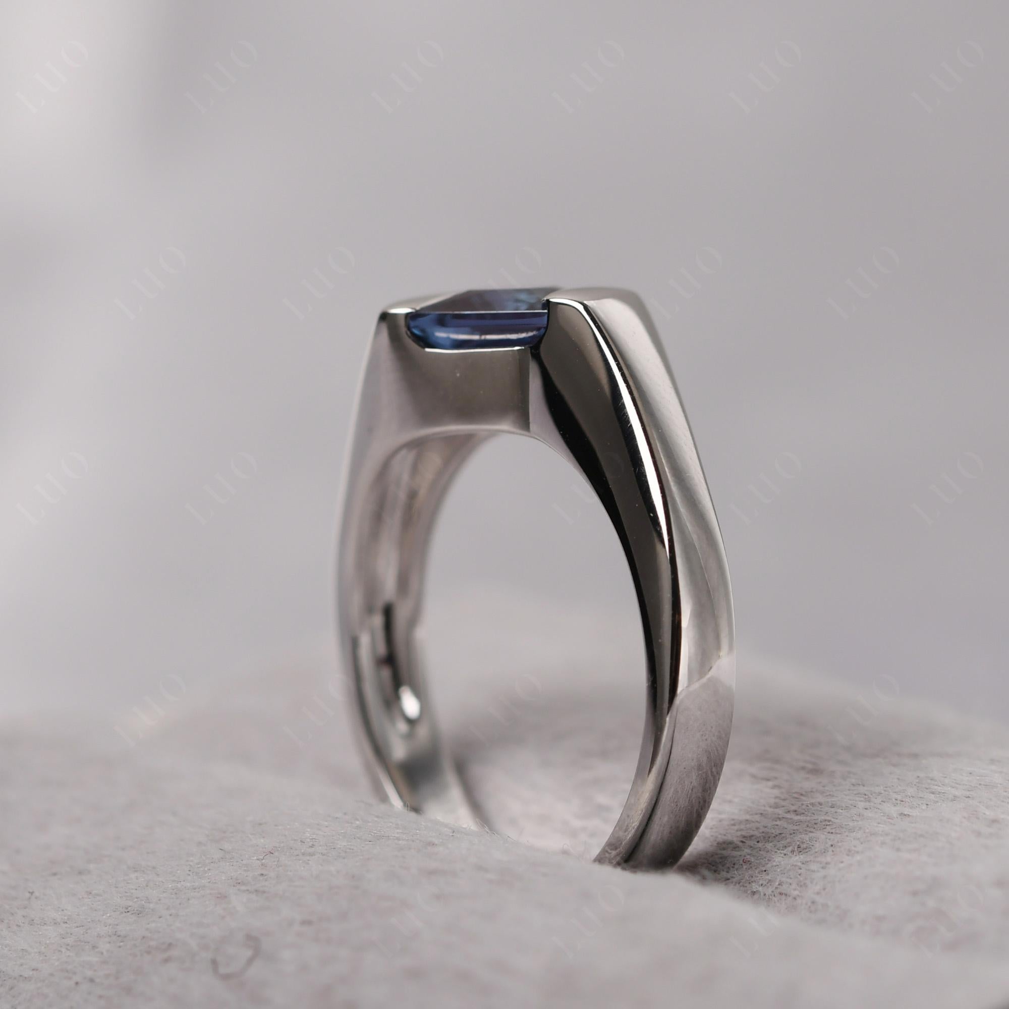 Simple Lab Grown Alexandrite Bypass Ring - LUO Jewelry