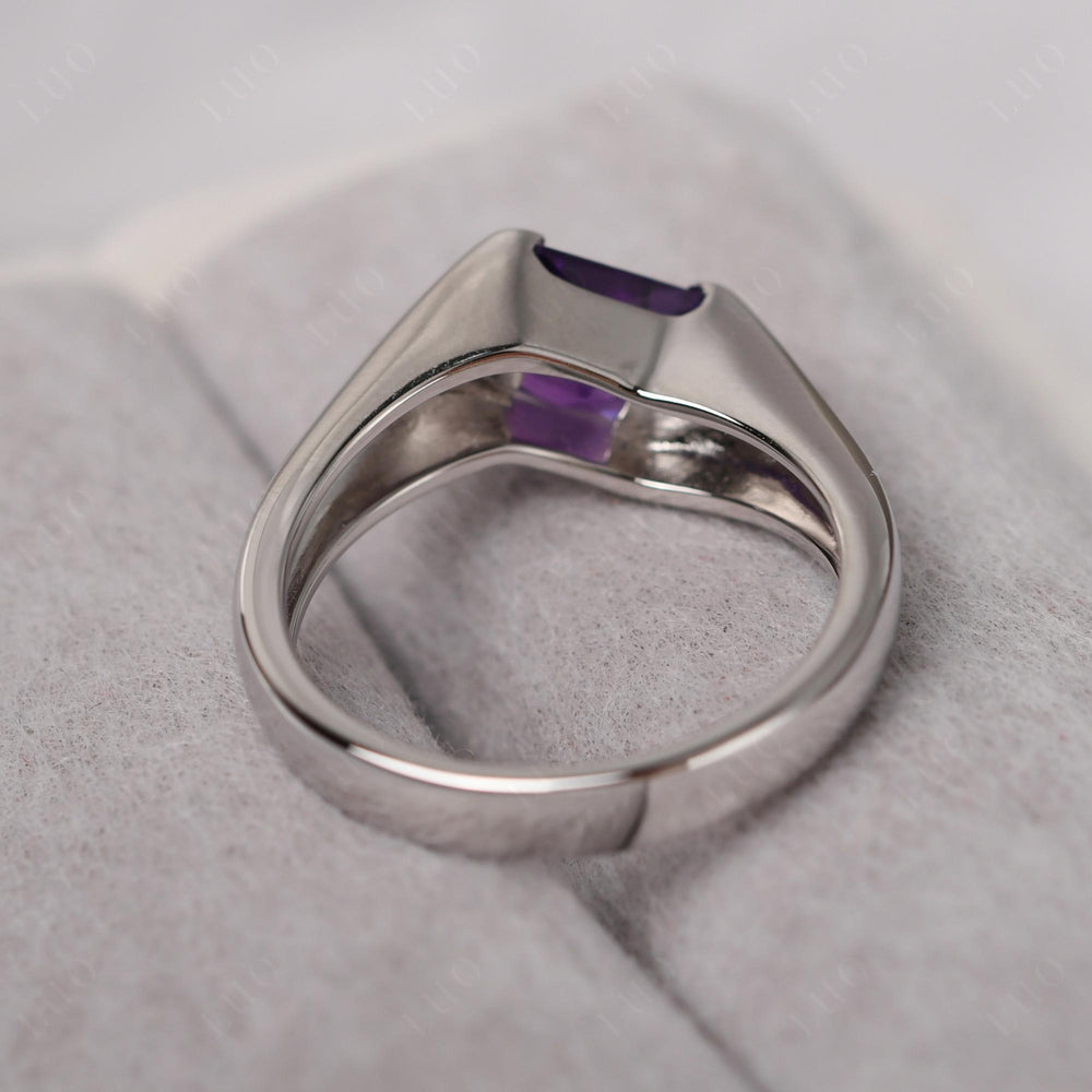 Mens Amethyst Ring Sterling Silver - LUO Jewelry