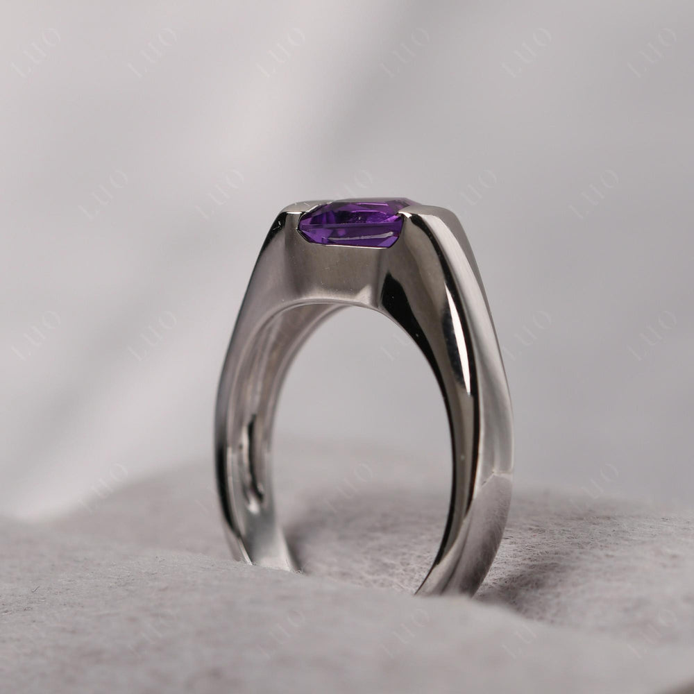 Mens Amethyst Ring Sterling Silver - LUO Jewelry