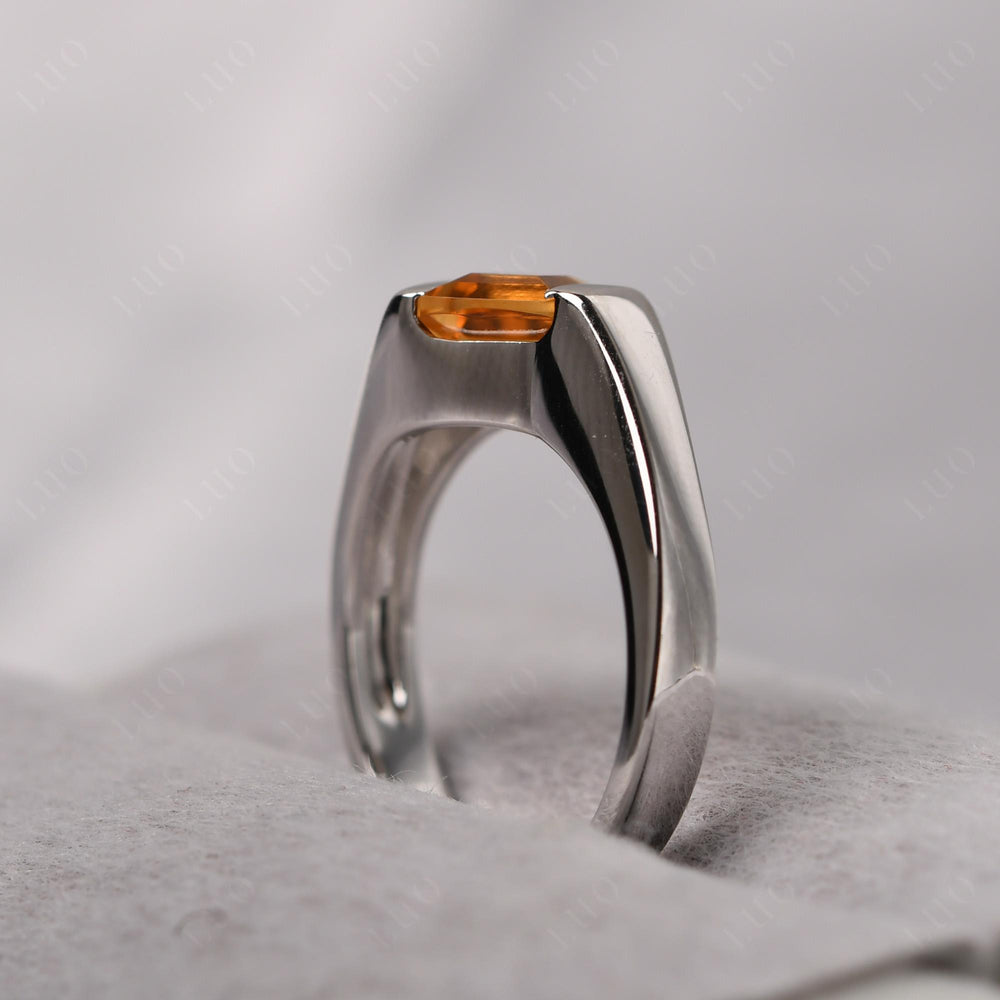 Mens Citrine Ring Sterling Silver - LUO Jewelry