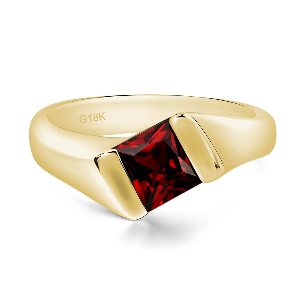 Simple Garnet Bypass Ring - LUO Jewelry #metal_18k yellow gold