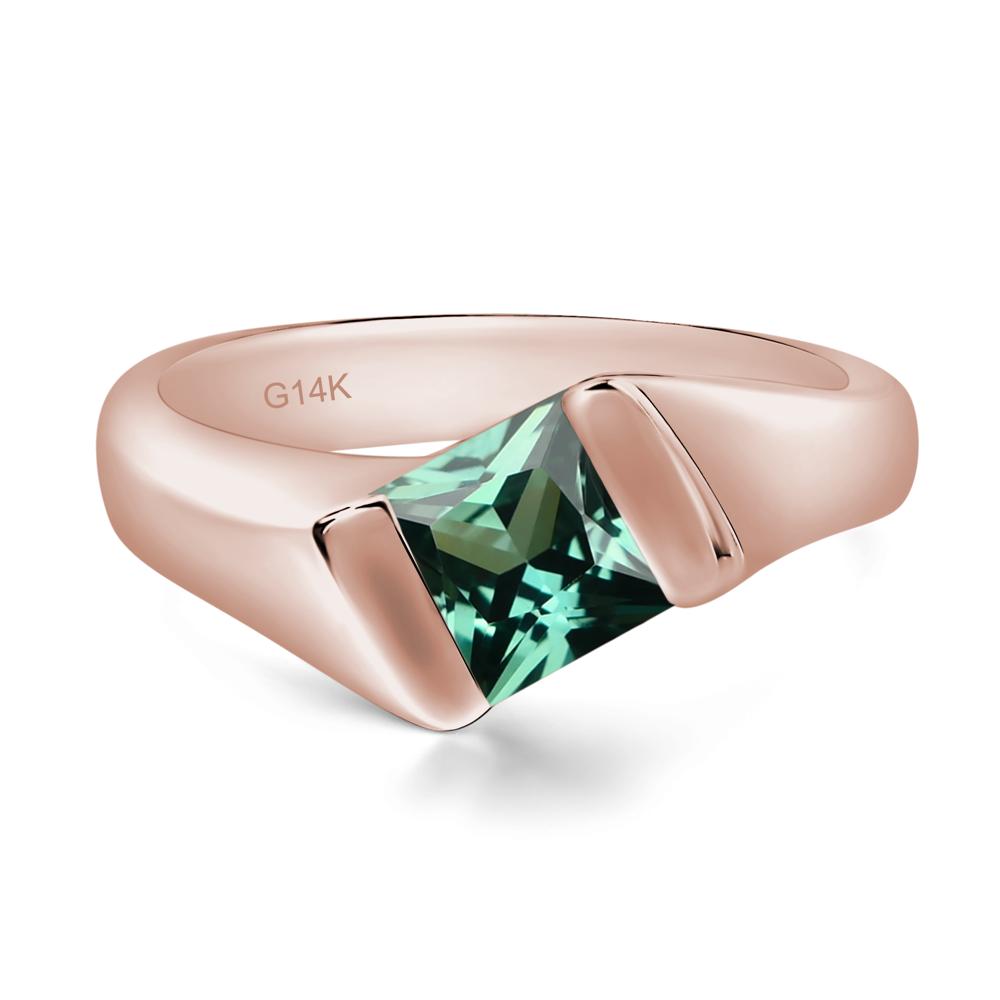 Simple Green Sapphire Bypass Ring - LUO Jewelry #metal_14k rose gold